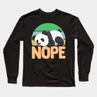 Cute & Funny Nope Sleepy Napping Lazy Panda Long Sleeve T-Shirt